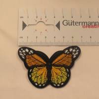 Applikation / Aufbügler Schmetterling orange/gelb 47 x 70 mm Bild 1