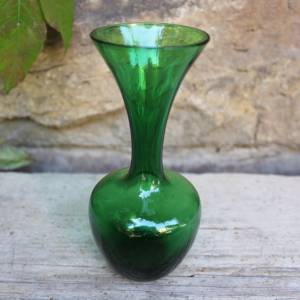 antike Vase Solifleurvase Waldglas grün um 1900 bis 1920 Bild 2