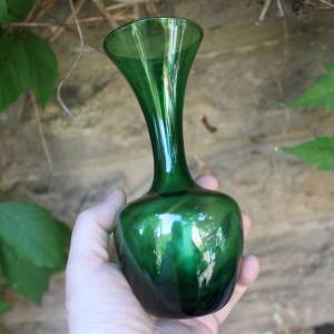 antike Vase Solifleurvase Waldglas grün um 1900 bis 1920 Bild 4