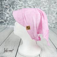 Kopftuch Sonnenschutz Haarband mit Schirm Jeanslook Rosa Bild 1