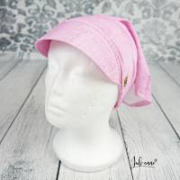 Kopftuch Sonnenschutz Haarband mit Schirm Jeanslook Rosa Bild 2