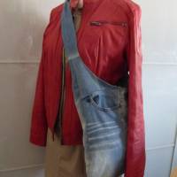Jeans-Beutel-Tasche mit Innen-und Außentaschen, Upcycling, Unikat hessmade Bild 8