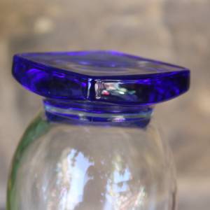 Vase blaues Glas mundgeblasen Lauscha 70er Jahre Vintage DDR GDR Bild 8