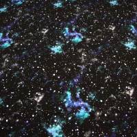 Sweat French Terry Galaxy Sterne Weltraum Space Universum schwarz blau türkis weiß Sweatshirtstoffe Stoffe Meterware Bild 3