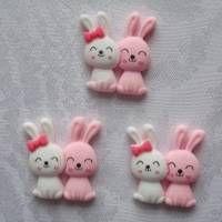 Let´s Get Crafty Button         Hasenpaar  (3 Stück)    Love Bunnies Bild 1