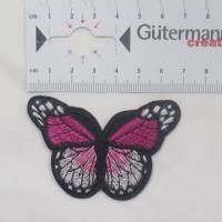 Applikation / Aufbügler Schmetterling himbeere 47 x 70 mm Bild 1