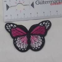 Applikation / Aufbügler Schmetterling himbeere 47 x 70 mm Bild 2