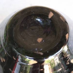 Kugelvase Vase Überfangglas Schwarzglas gold mundgeblasen 70er 80er Jahre Vintage Bild 6