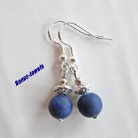Edelstein Ohrhänger Lapislazuli blau Ohrringe Perlen mit Ohrhaken aus Silber 925 Handgefertigt Bild 2