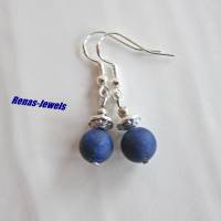 Edelstein Ohrhänger Lapislazuli blau Ohrringe Perlen mit Ohrhaken aus Silber 925 Handgefertigt Bild 5