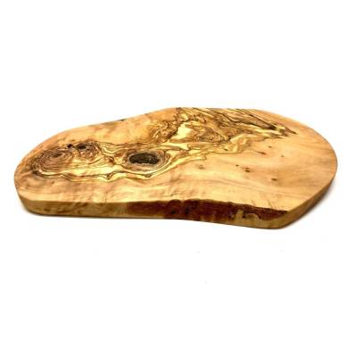 Schneidebrett RUSTIKAL (L30-34 cm) aus Olivenholz