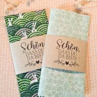 DIY Banderolen aus Graspapier für Servietten | Gastgeschenk "Schön, dass du da bist!" | für Hochzeit, Geburtstag Bild 1