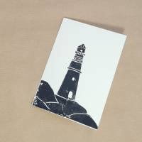 Linoldruck Klappkarte Leuchtturm Grußkarte Bild 2