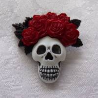 Let´s Get Crafty   Knöpfe    Frau Totenkopf  (1 Stück)   Madame Gothic Skull Bild 1
