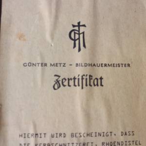 Silberdistel Rhöndistel Kerbschnitzerei  Handarbeit mit Zertifikat Bavaria West Germany Bild 8