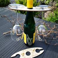 Weinglas Halter für Flaschen aus Holz 2er Bild 2