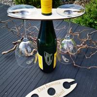 Weinglas Halter für Flaschen aus Holz 2er Bild 3
