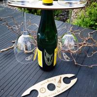 Weinglas Halter für Flaschen aus Holz 2er Bild 6