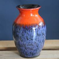 Vase blau rot Fat Lava 70er Jahre Bild 1