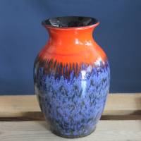 Vase blau rot Fat Lava 70er Jahre Bild 2