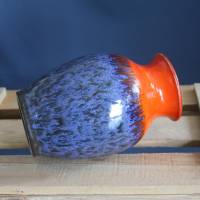 Vase blau rot Fat Lava 70er Jahre Bild 3
