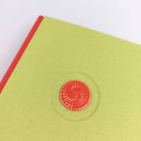 Notizbuch, Keramik maigrün rot, A5, 300 Seiten, handgefertigt Bild 2