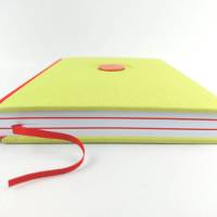 Notizbuch, Keramik maigrün rot, A5, 300 Seiten, handgefertigt Bild 3