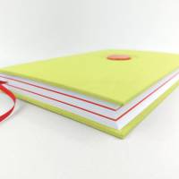 Notizbuch, Keramik maigrün rot, A5, 300 Seiten, handgefertigt Bild 4