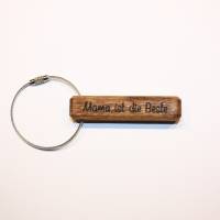 Schlüsselanhänger aus Eichenholz mit Wunschgravur (Design 1) / personalisierter Schlüsselanhänger Bild 2