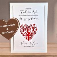 Personalisiertes Geldgeschenk zur Hochzeit - Hochzeitsgeschenk Glück der Liebe - Bilderrahmen Liebesbaum - Geschenkset Bild 7