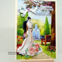 3-D-Hochzeitskarte "Brautpaar im Park" Bild 1
