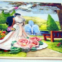 3-D-Hochzeitskarte "Brautpaar im Park" Bild 2