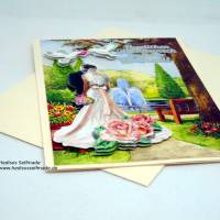 3-D-Hochzeitskarte "Brautpaar im Park" Bild 6