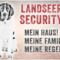 Hundeschild LANDSEER SECURITY, wetterbeständiges Warnschild Bild 1