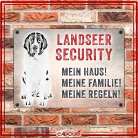 Hundeschild LANDSEER SECURITY, wetterbeständiges Warnschild Bild 2