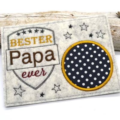 Stickdatei Papa Mug Rug Tassenteppich