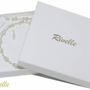 Schmuckset Halskette 42 cm Ohrringe, Perlen 6 mm, 925 Silber, Hochzeitsschmuck, Brautschmuck Set, Accessoires Hochzeit Bild 6