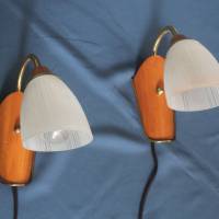 Paar Wandlampen Tütenlampen mit Schwanenhals 50er Jahre Bild 1