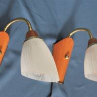 Paar Wandlampen Tütenlampen mit Schwanenhals 50er Jahre Bild 3
