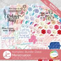 Bundle Menstruation aus Plott, Stamp, Papier, Deko-Elemente zu Periode, Tampons, Menstruationstassen, Binden, Pille Bild 1