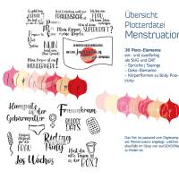 Bundle Menstruation aus Plott, Stamp, Papier, Deko-Elemente zu Periode, Tampons, Menstruationstassen, Binden, Pille Bild 10