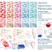Bundle Menstruation aus Plott, Stamp, Papier, Deko-Elemente zu Periode, Tampons, Menstruationstassen, Binden, Pille Bild 9