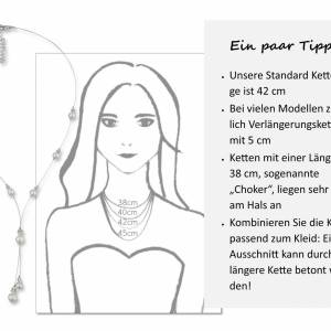 Brautschmuck Set Perlen 6 mm, Perlenkette 38 cm, 925 Silber, Halskette Perlenohrringe Hochzeit, Schmuckset Braut Perlens Bild 9