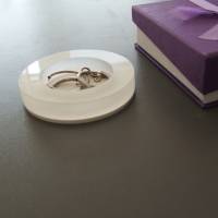 Flache Mini-Ablageschale / Ring-Schale - transparente Optik, ideales Geschenk zur Hochzeit, Verlobung oder Valentin Bild 1