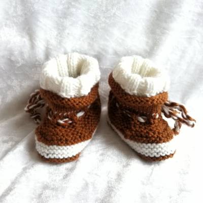 Frühchen Schuhe handgestrickt aus Merinowolle, Erstling - Schuhe, Reborn Baby