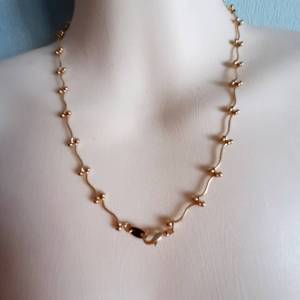 Goldene Halskette, Vintage Kugelkopf Kette Halskette | 46 cm | Avon NR / ungetragen und neuwertig Bild 1