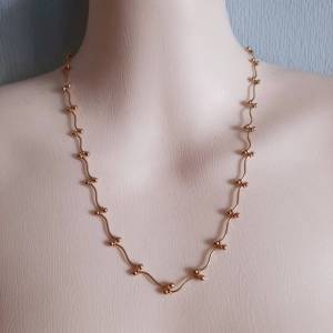 Goldene Halskette, Vintage Kugelkopf Kette Halskette | 46 cm | Avon NR / ungetragen und neuwertig Bild 2
