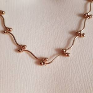 Goldene Halskette, Vintage Kugelkopf Kette Halskette | 46 cm | Avon NR / ungetragen und neuwertig Bild 3