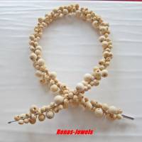 Statement Kette Collier beige Natur Holzperlen Holzkette Perlenkette Halsreif Bild 6