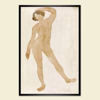 Akt Kunstdruck Auguste Rodin - stehende, nackte Frau Figur Vintage Bild ca.1897 - Abstrakte Malerei Geschenkidee Bild 1